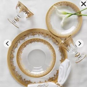 Arte Italica Vetro Gold Pasta Soup Bowl Made in Italy